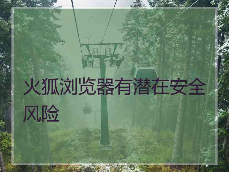 火狐浏览器有潜在安全风险