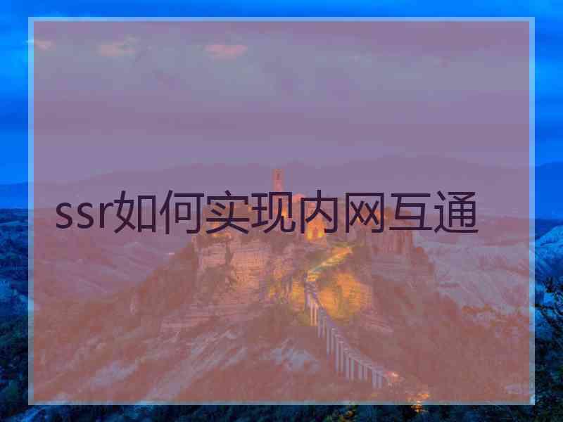 ssr如何实现内网互通