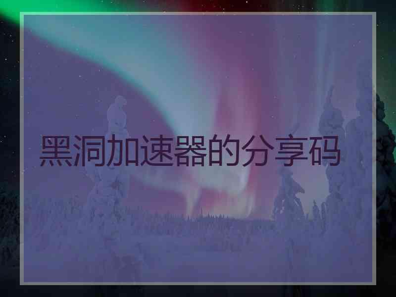 黑洞加速器的分享码