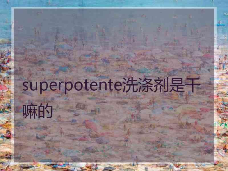 superpotente洗涤剂是干嘛的