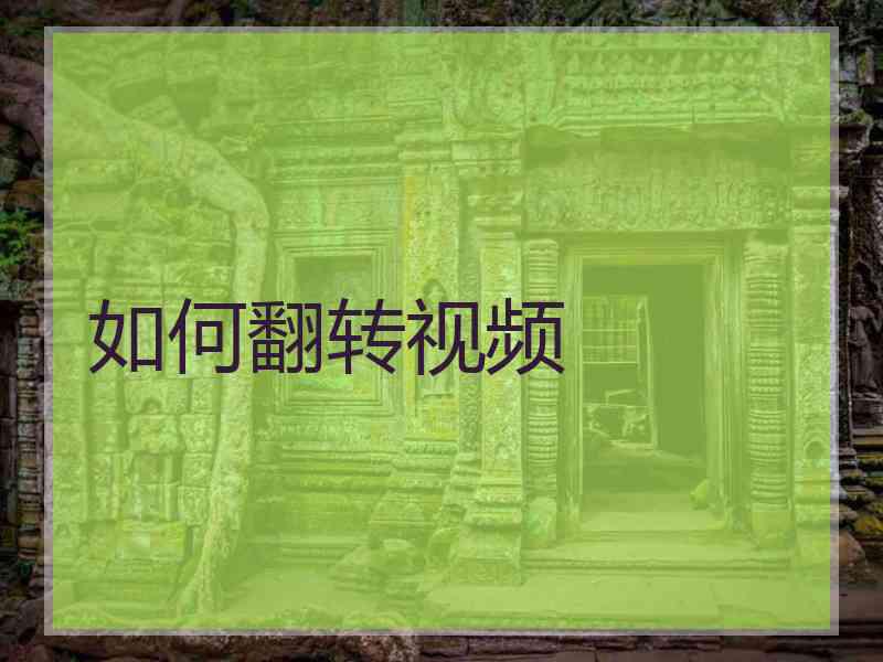 如何翻转视频