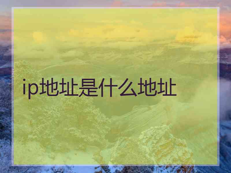 ip地址是什么地址