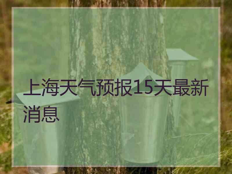上海天气预报15天最新消息