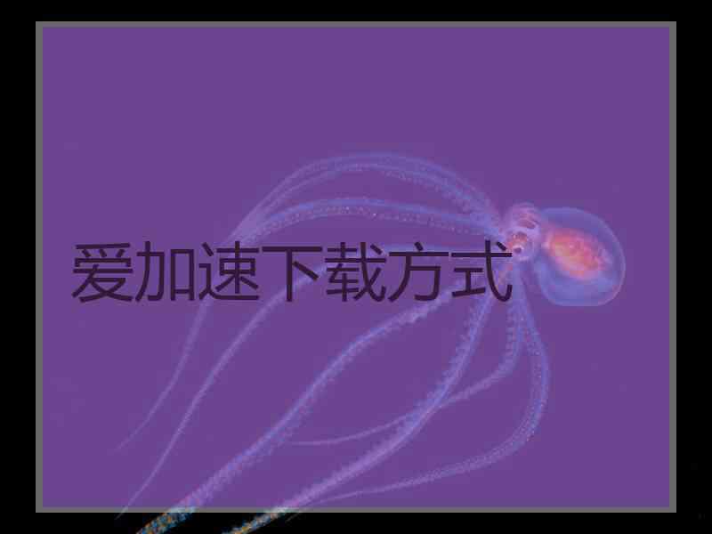 爱加速下载方式