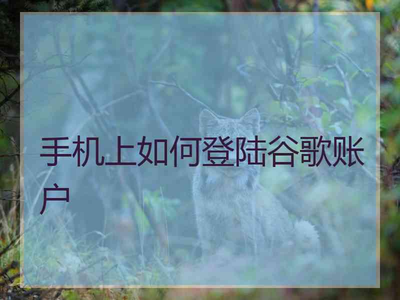 手机上如何登陆谷歌账户
