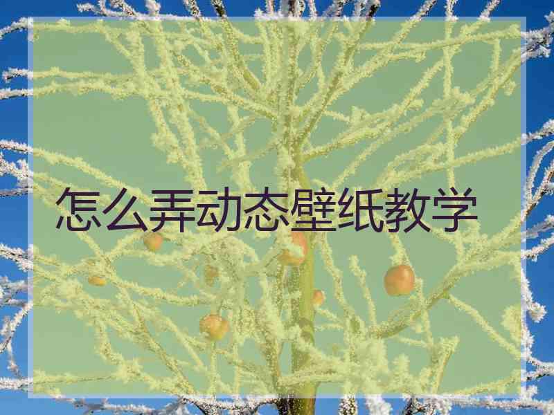 怎么弄动态壁纸教学