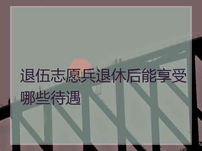 退伍志愿兵退休后能享受哪些待遇