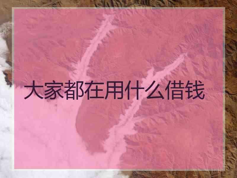 大家都在用什么借钱