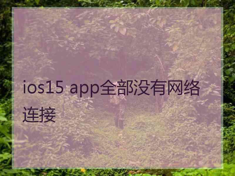 ios15 app全部没有网络连接