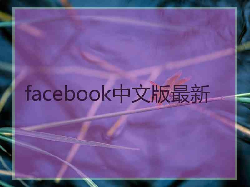 facebook中文版最新