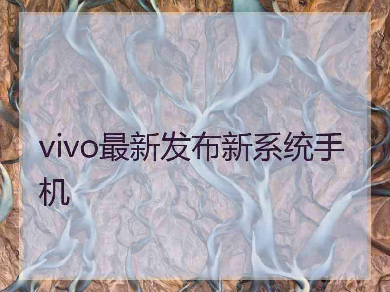 vivo最新发布新系统手机