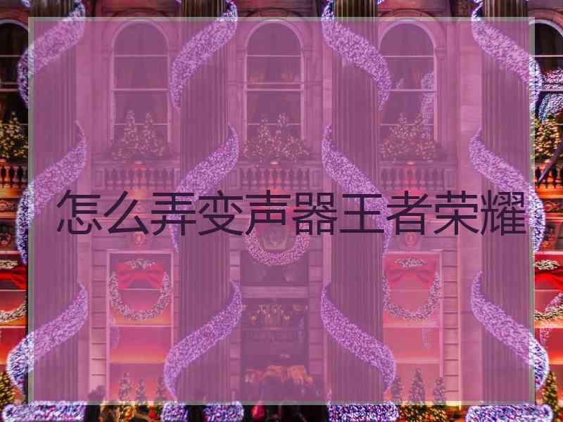 怎么弄变声器王者荣耀