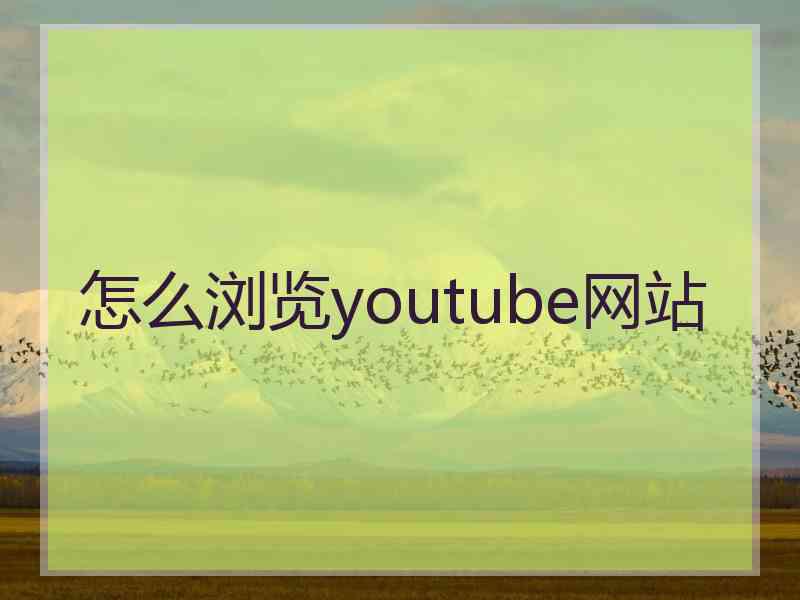怎么浏览youtube网站