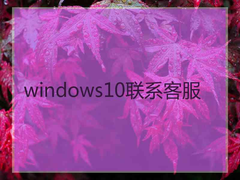 windows10联系客服