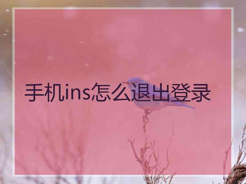 手机ins怎么退出登录