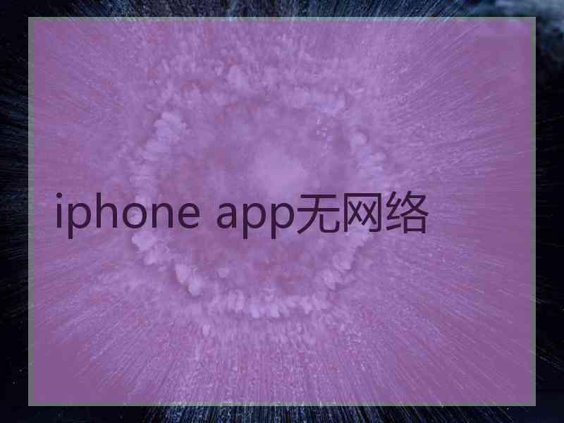 iphone app无网络