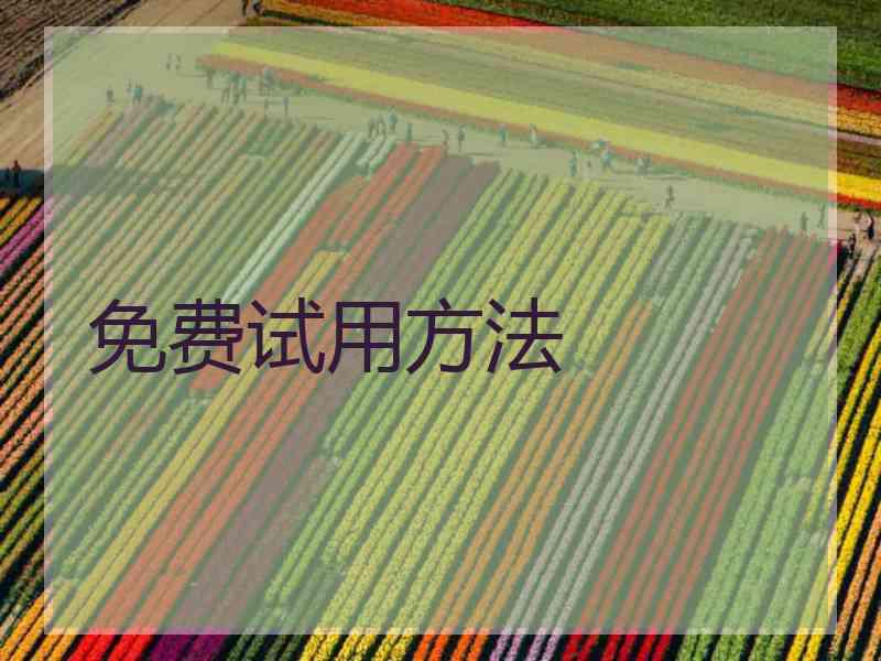免费试用方法