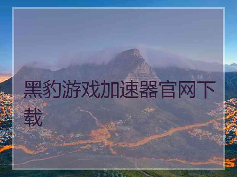 黑豹游戏加速器官网下载