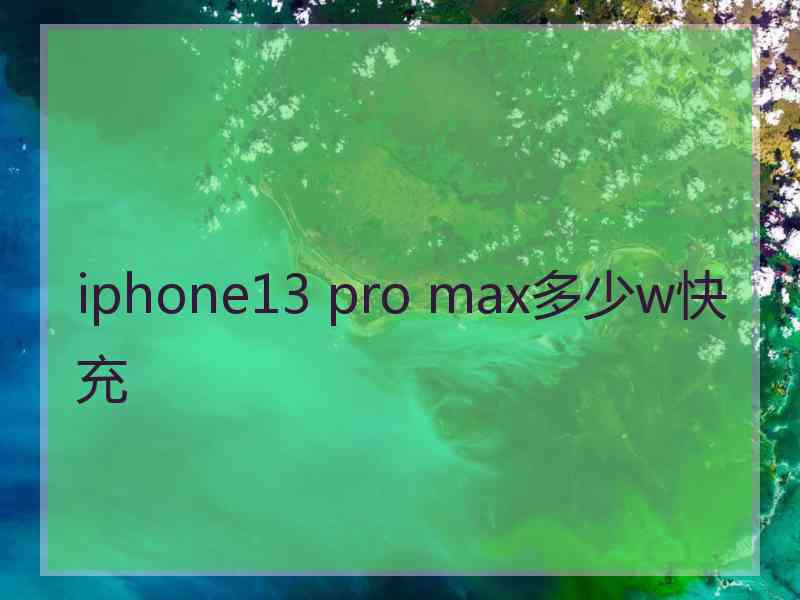 iphone13 pro max多少w快充