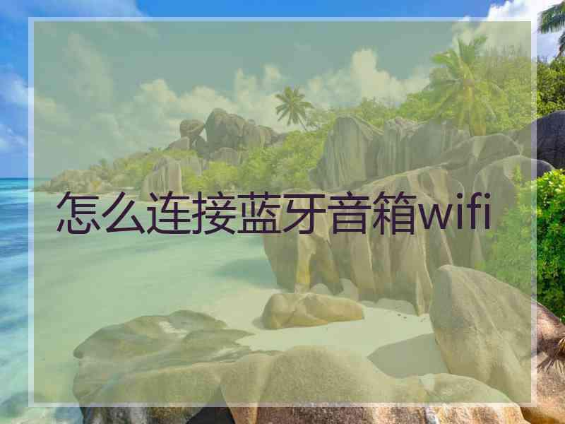 怎么连接蓝牙音箱wifi