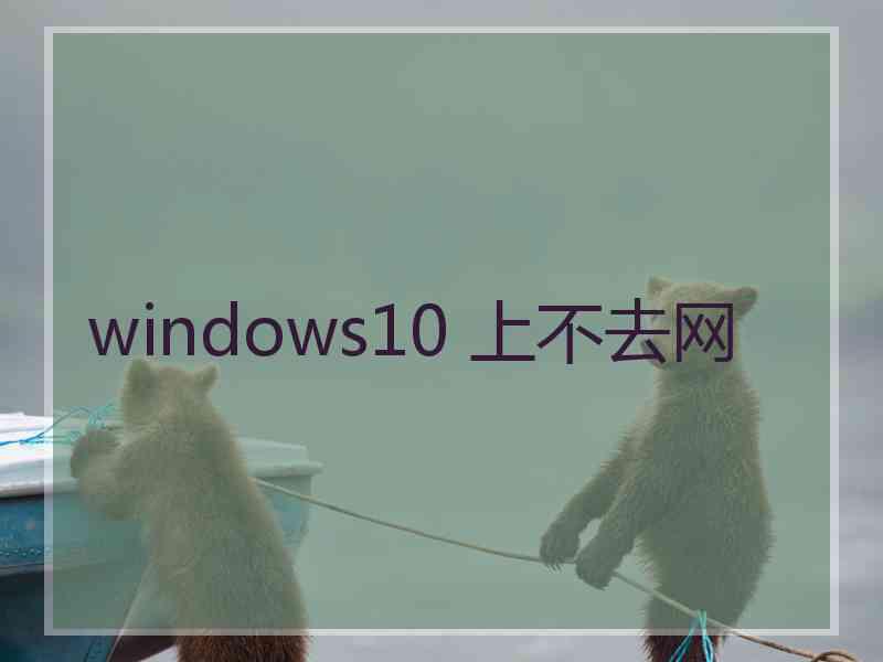windows10 上不去网