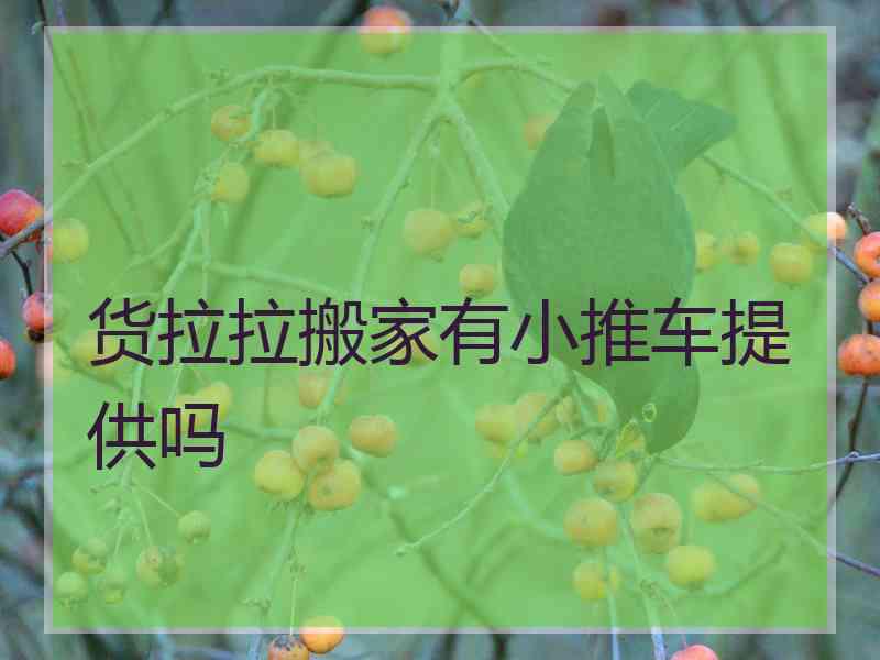 货拉拉搬家有小推车提供吗