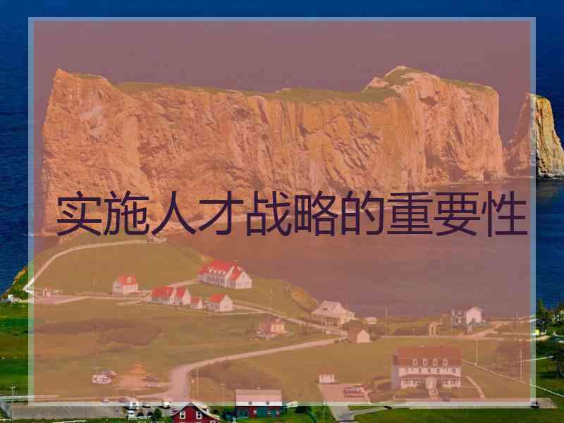 实施人才战略的重要性