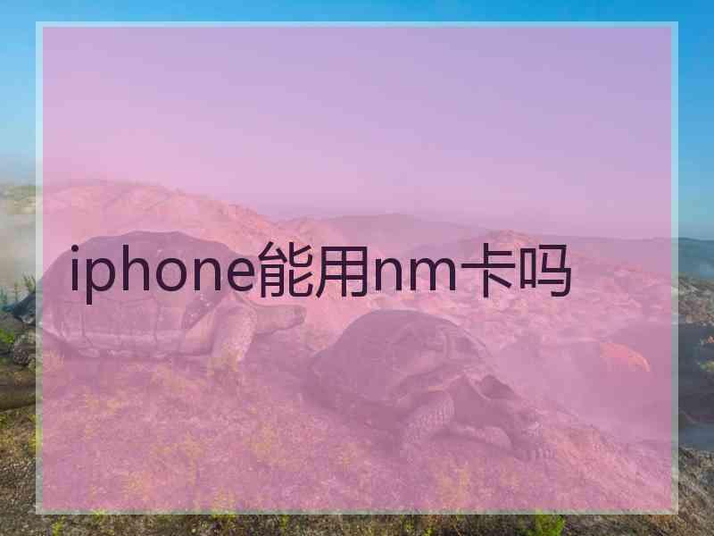 iphone能用nm卡吗