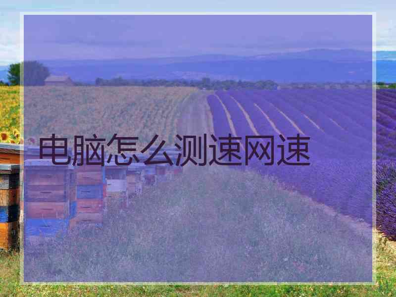 电脑怎么测速网速