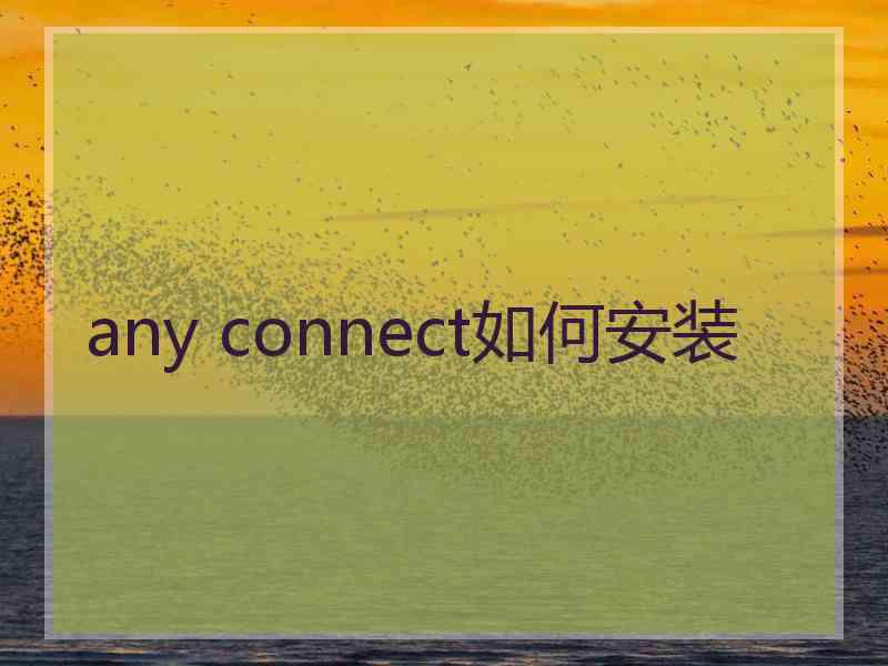any connect如何安装