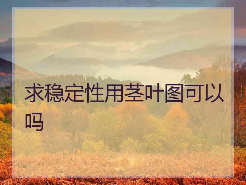 求稳定性用茎叶图可以吗