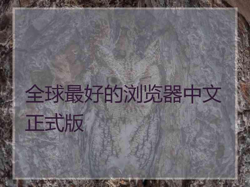 全球最好的浏览器中文正式版