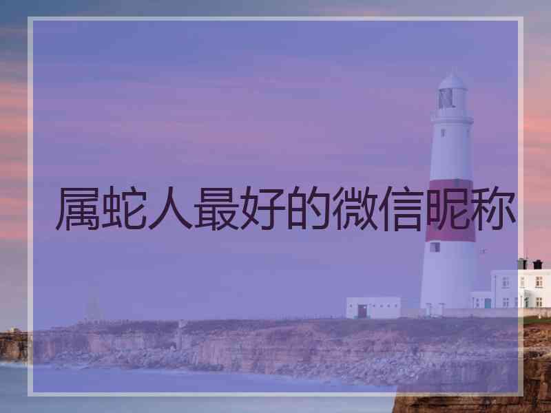属蛇人最好的微信昵称