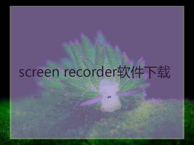 screen recorder软件下载
