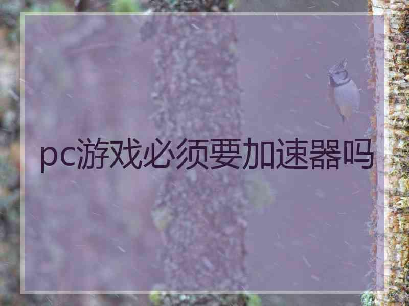 pc游戏必须要加速器吗