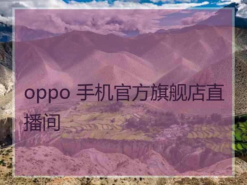 oppo 手机官方旗舰店直播间