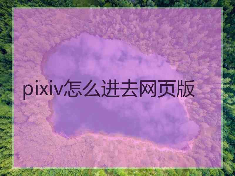 pixiv怎么进去网页版