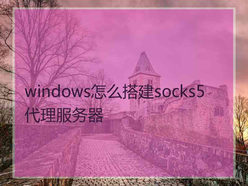 windows怎么搭建socks5代理服务器