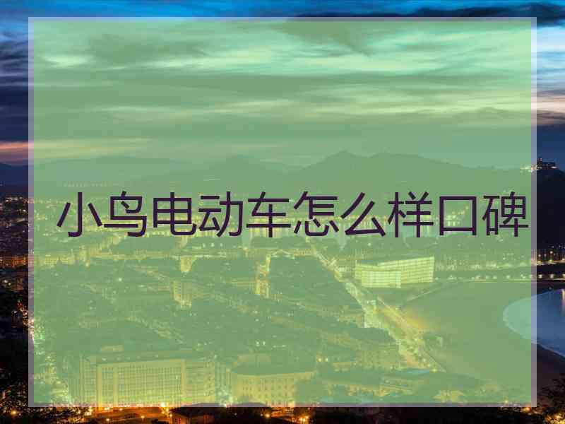 小鸟电动车怎么样口碑