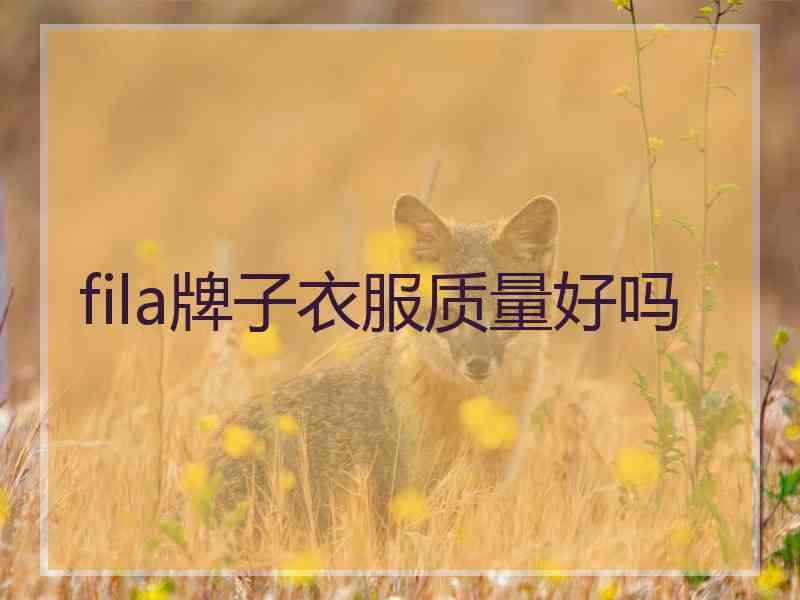 fila牌子衣服质量好吗