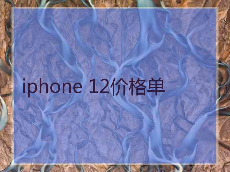 iphone 12价格单