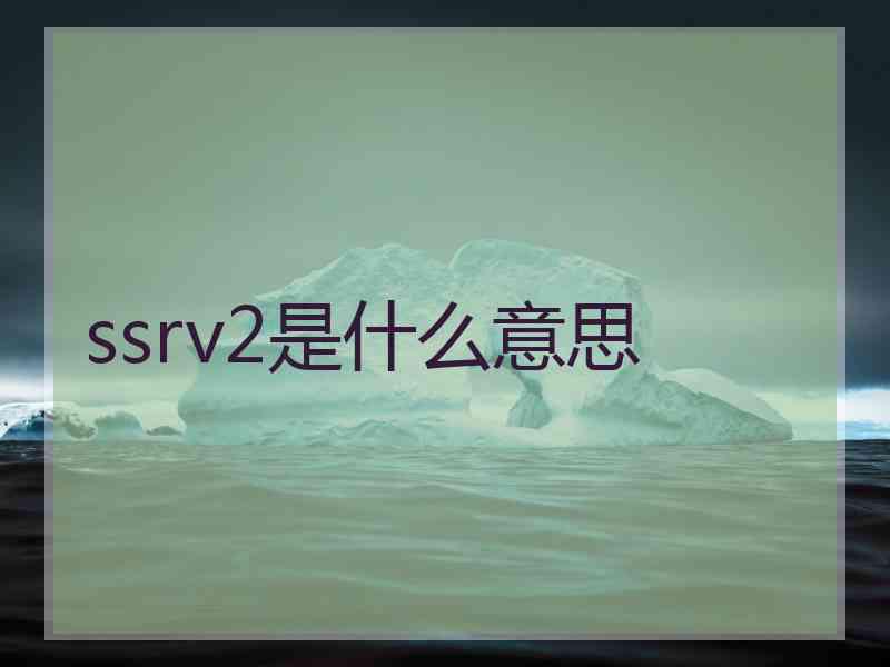 ssrv2是什么意思