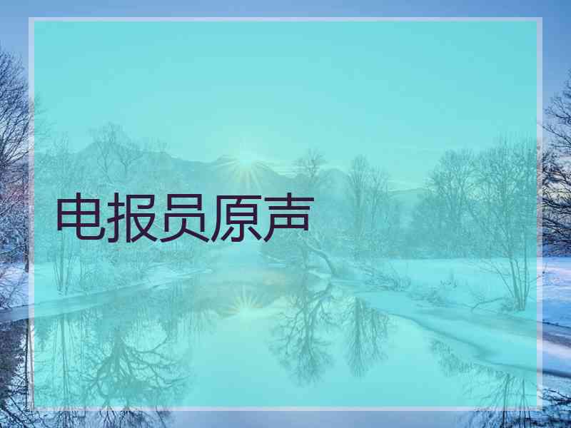 电报员原声