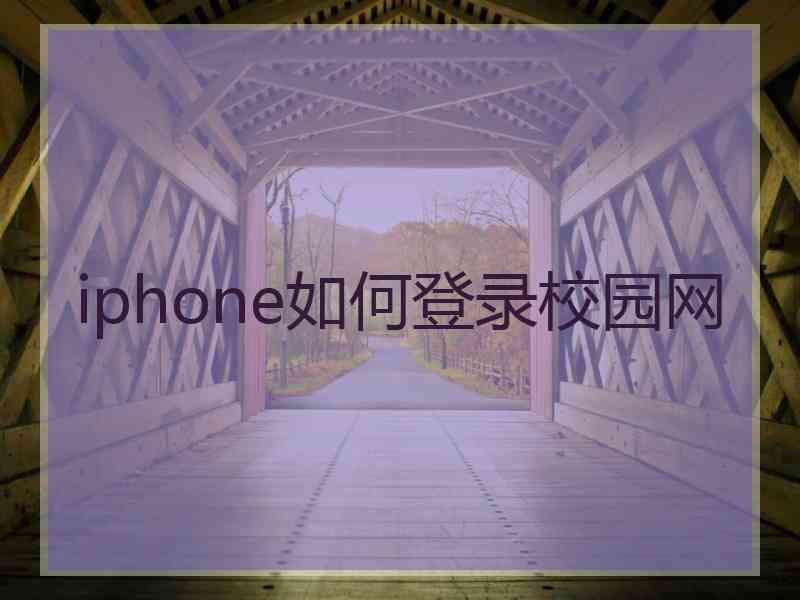 iphone如何登录校园网