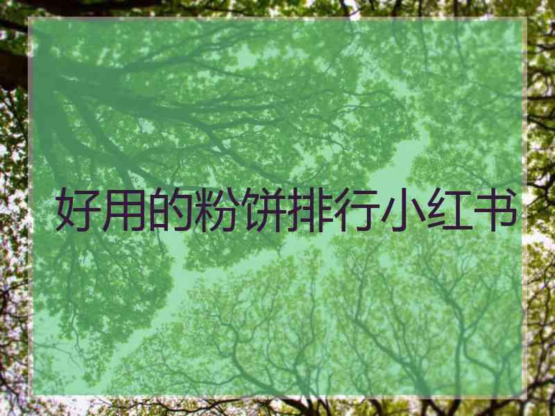 好用的粉饼排行小红书