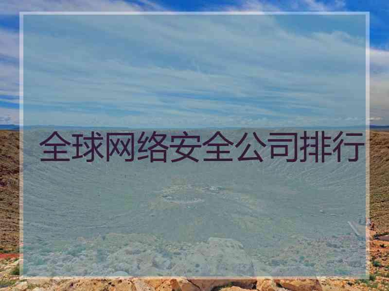 全球网络安全公司排行
