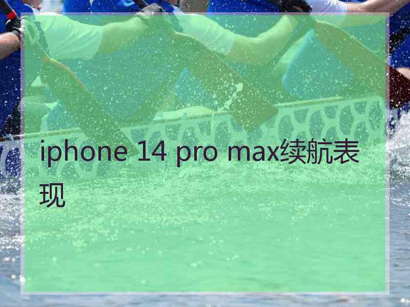 iphone 14 pro max续航表现