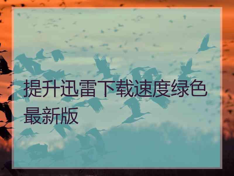 提升迅雷下载速度绿色最新版