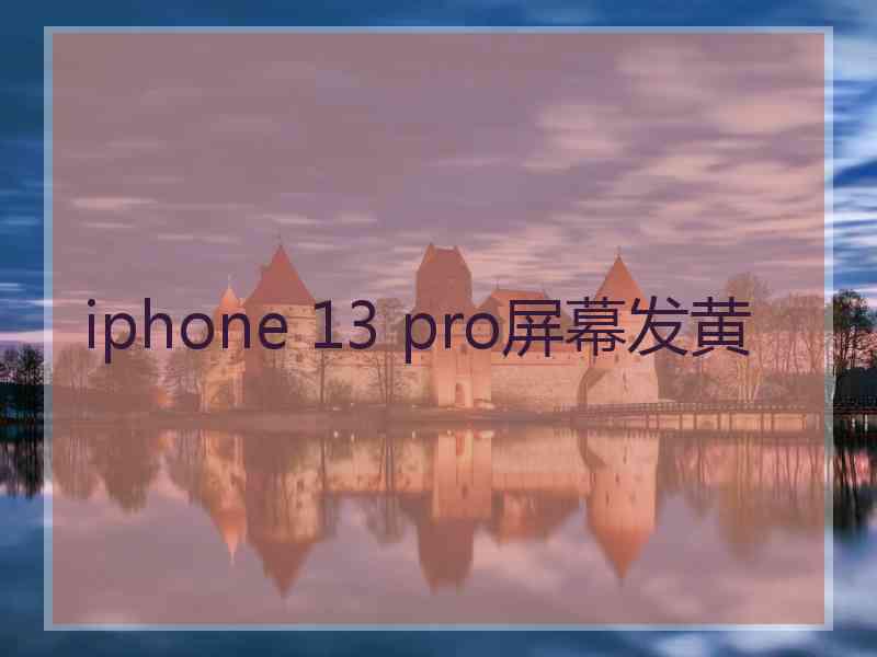 iphone 13 pro屏幕发黄