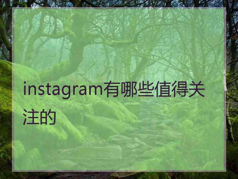 instagram有哪些值得关注的
